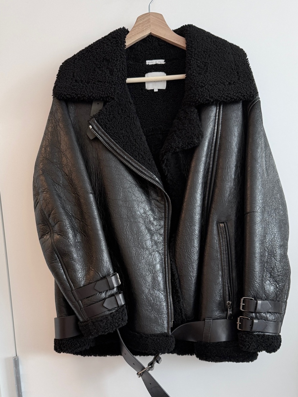 HALFBOY Real Shearling Leather Aviator Jacket